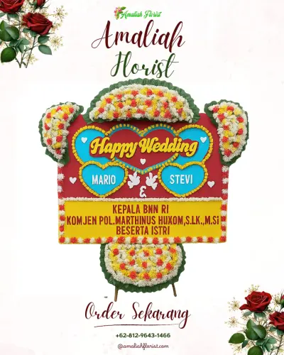 Karangan Papan Bunga Pernikahan di Tegalinggah